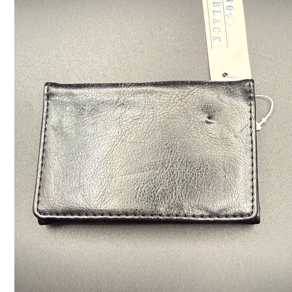 JC‎ Fashion Black Faux Leather Bifold Wallet with Zipper Pocket NWT